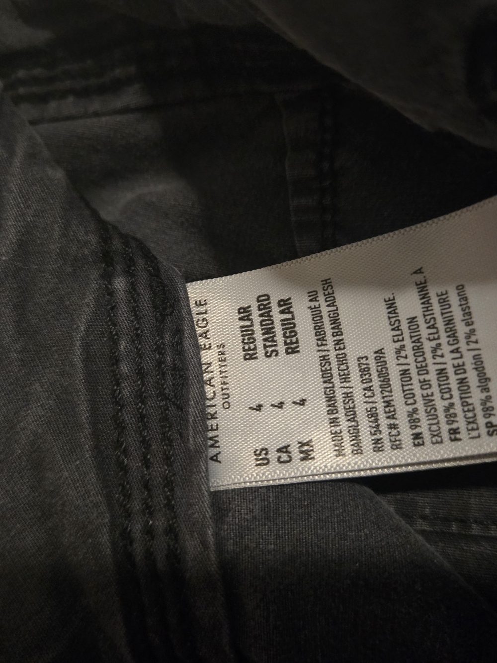 American Eagle Gray Stretch Cargo Pants Women's Size 4 Y2K Utility Wide Leg - Picture 6 of 16